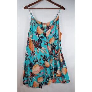 Farm Rio Pineapple Forest Mini Wrap Dress Extra Large XL Sleeveless Fruit Anthro